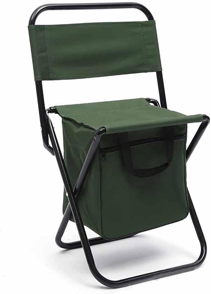 Portable Lightweight Folding Bag Chair Holds up to 225 lbs Steel Pipe &amp Oxford Cloth Soft Comfortable Fishing Chair with Pocket Bag Camping Stool Hiking Outdoors (Green)