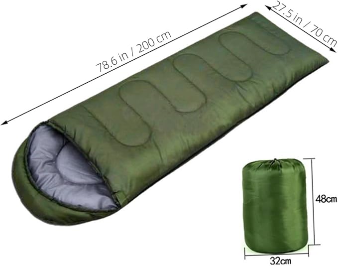 VICASKY Mummy with Drawstring Hood for Camping and Hiking Outdoors Lightweight Olive Green Bag with Internal Pouch for Valuables Multifunctional Use for Home and Travel