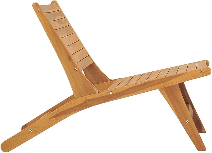 Patio Chair with Footrest Solid Teak Wood Lounge Chair Outdoor Furniture for Garden and Patio Relaxation Reclining High Back with Detachable Footrest Durable Teak Wood Easy Assembly