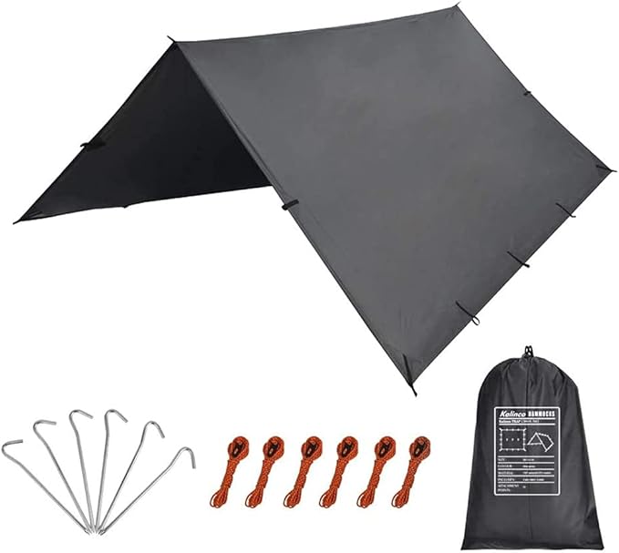 KALINCO Tent Tarp Picnic Mat Camping Tarp Tent Hammock Tarp pu Waterproof Camping tarp Tent Rain Fly Picnic Mat Survival Shelter Sunshade