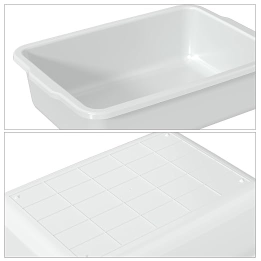 4 Packs Plastic Commercial Bus Tub 32 L Large Plastic Bus Box White
