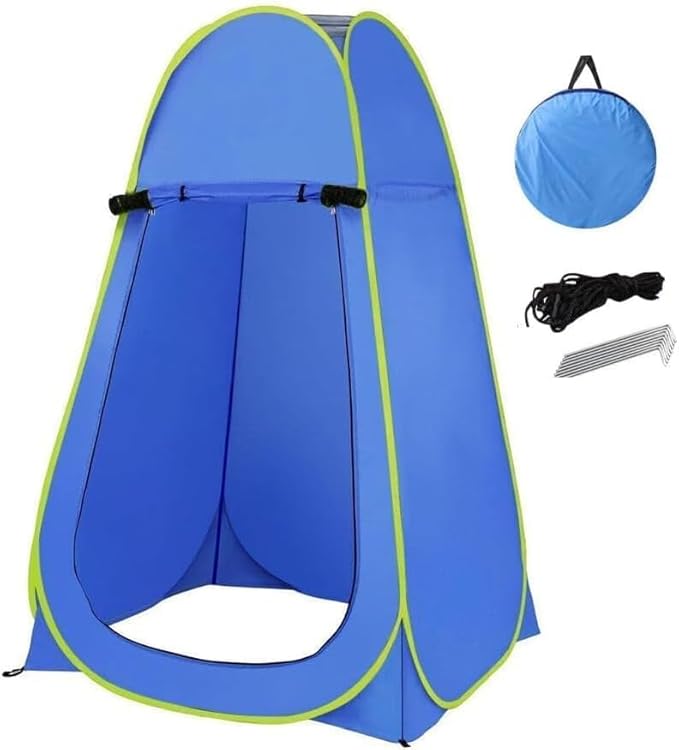 Portable Instant Camping Pop Up Tent - Camping Beach Shade Outdoor Setup for Privacy Shower Toilet for Family Camping Hiking &amp Traveling Tent with Bag (Blue)