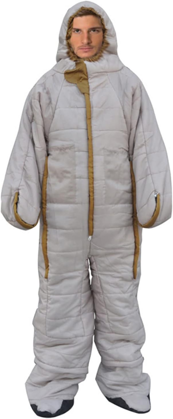 Outdoor Camping Sleeping Bag Adult Winter Thicken Indoor Warm Humanoid Split-Leg Mummy Sleeping Bags Walkable