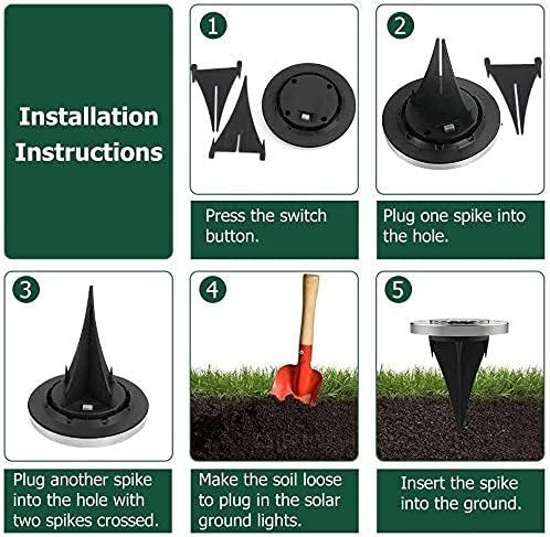 Aogist 12 Pack Solar Disk Lights - 8 LED In-Ground Outdoor Landscape Lights for Pathway Yard Walkway Patio Lawn Path (Cold White)