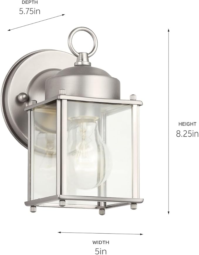 KICHLER 9611SS Outdoor Wall Light 8.25 Height Stainless Steel 1 Light
