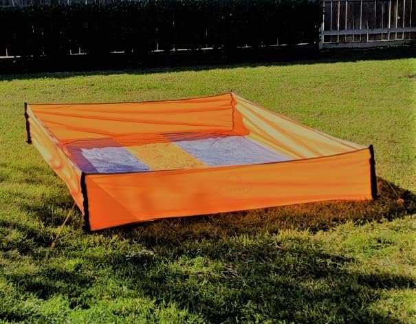 Sandproof Beach Walled Blanket Outdoors Water Resistant Portable and Lightweight Outdoors Playpen for Sand and Grass - Orange and Gray