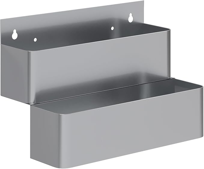 AmGood Stainless Steel Speed Rail Rack for Commercial Bars NSF (15 inch Double Tier Speed Rail Rack)