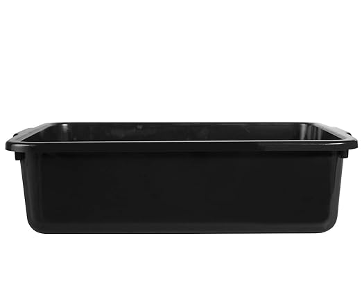 Black 4-Pack Commercial Bus Tubs Box/Tote Box Stackable Plastic Utility 13 Liter Storage Bin with Handles Dish Wash Basin Tub Pans