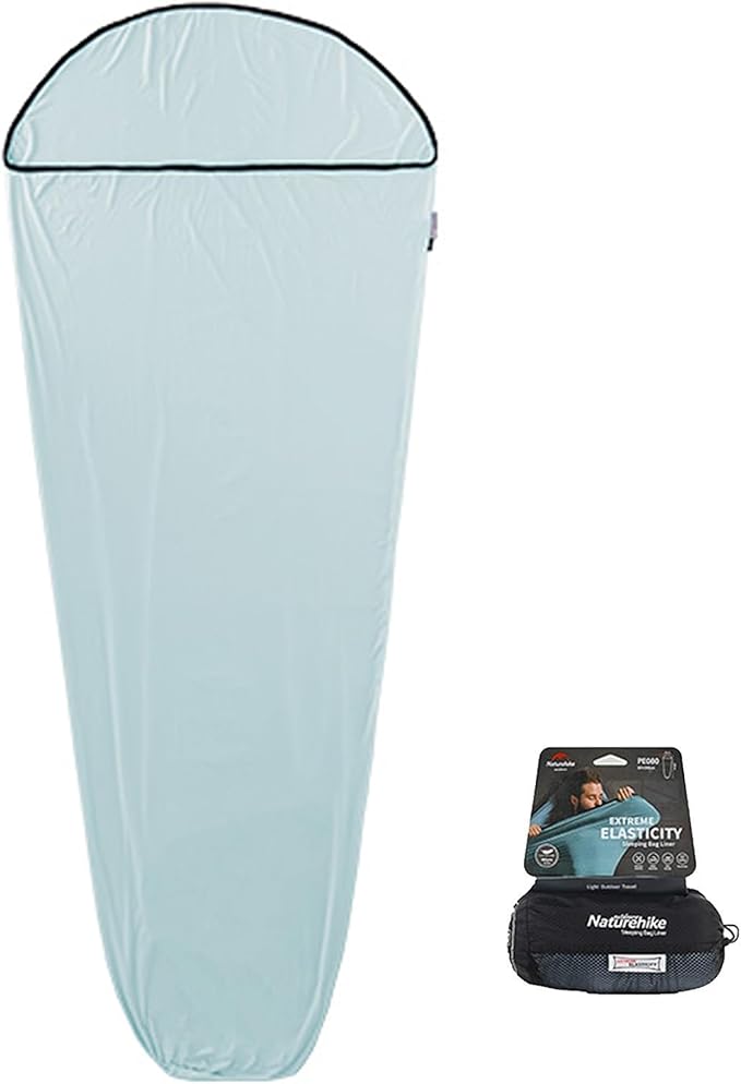 Naturehike Ultralight Sleeping Bag Liner with Carry Bag Compact Adult Sleep Sack Portable High Elasticity Travel Sheets for Hotels Backpacking Business Trips Camping Machine Washable