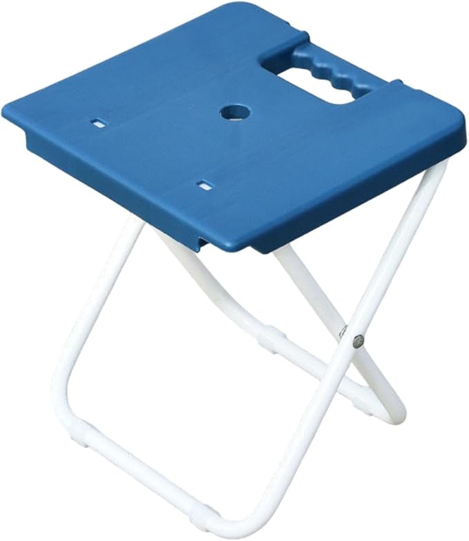 Foldable Stool Fishing Chair Multifunctional Easy to Carry Outdoor Portable Seat Train Seating Stool for Balcony Traveling Blue