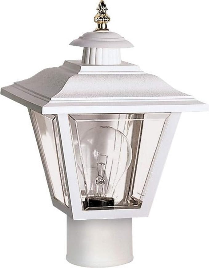 Nuvo SF77/899 Coach Post Lantern with Acrylic Panels White
