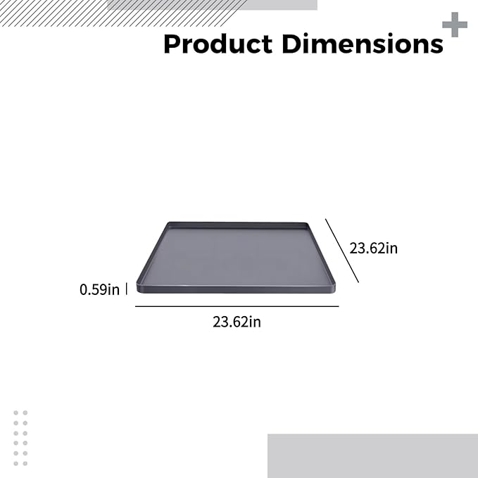 2 Pcs Silicone Drain Pan For Washing Machine 23.6 In Washer Tray 0.59 In Edge Waterproof Floor Protection Anti-Slip Gray