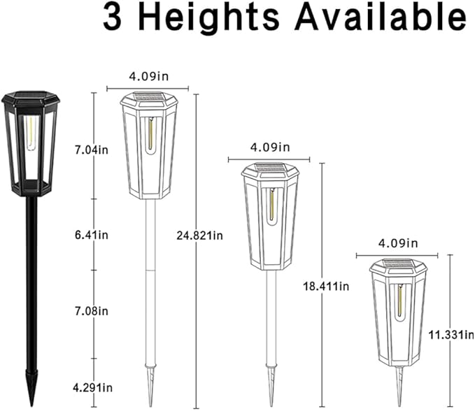 2 Pack Solar Pathway Lights Outdoor Waterproof (IP65) with 2-in-1 Lighting Modes Warm White LED for Yard Lawn Garden Patio &amp Landscape