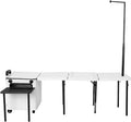 Multifunctional Outdoor Kitchen Station with Wheels Folding Overland Camping Kitchen Table with Light Poles for Picnic Party Beach BBQ Cooking Indoor