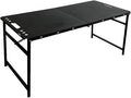 Black Outdoor Portable Folding Table Multi-Functional Camping Table Reinforced Tabletop Telescopic Legs(Large)