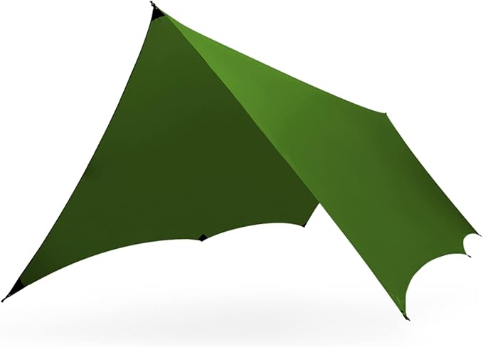 KAMMOK Kuhli Ultralight | Versatile Weather Shelter (Waterproof Durable Portable Camping Tarp Hammock Tarp Rain Cover) Moss Green