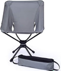 Portable Folding Camping Chair with Rotatable Base Lightweight Outdoor Chair with Carry Bag for Hiking Fishing BBQ (Gray 36x50x73.5cm)(Grey)
