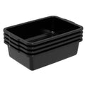 Xyskin Plastic Dish Tubs Commercial Bus Box/Wash Basin Tote Box 4-Pack (Black 32L)