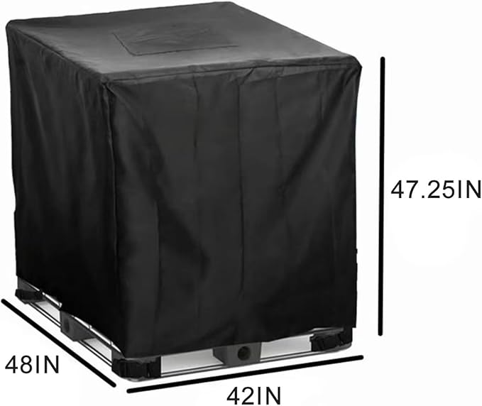 275-330 Gallon IBC Tote Cover IBC Tote Lid Heavy Duty Waterproof IBC Tote Lid Rain Barrel Cover Water Tank Cover Water Tote Cover IBC Cover(Gray350 Gallon)