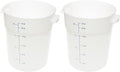 Carlisle FoodService Products Storplus Round Food Storage Container with Stackable Design for Catering Buffets Restaurants Polyethylene (Pe) 22 Quart White (Pack of 2)