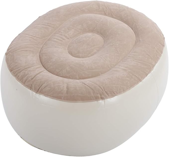 Inflatable OttomanRound slothful StoolPortable PVC Inflatable Soft air Chair seat for Garden and Camping Fitness and Sports