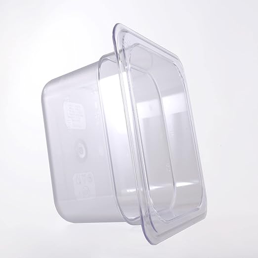 6-Pack 6-Inch Deep Clear Polycarbonate Food Pans - 1/6 Size Commercial Hotel Pans (6.9 x 6.3) 2.3 Qt Capacity NSF Certified for Restaurants Hotels &amp Catering