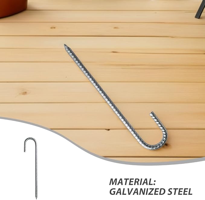 4PCS Ground Rebar Stakes: Heavy Duty Stakes Ground Anchors Garden Metal Tent Trampoline Anchors Outdoor Decoration 12 Inch