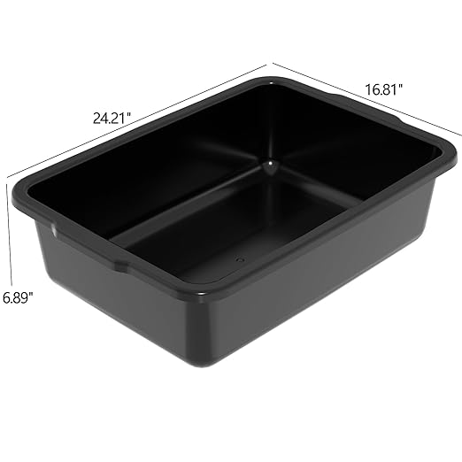 4 Pack 32 L Commercial Bus Tubs Large Plastic Bus Box Black