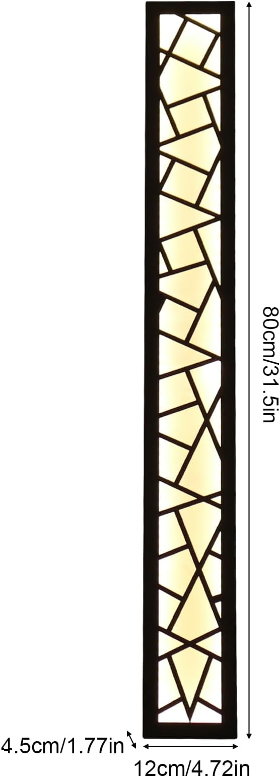80CM Sand-Black LED Wall Light 40W Rectangle Porch Lamp Acrylic Shade IP65 Waterproof Outdoor Fixture for Patio Garage Doorway Hallway 120° Beam Angle Aluminum Body 3000K-6000K Switchable 80x12x4.5cm