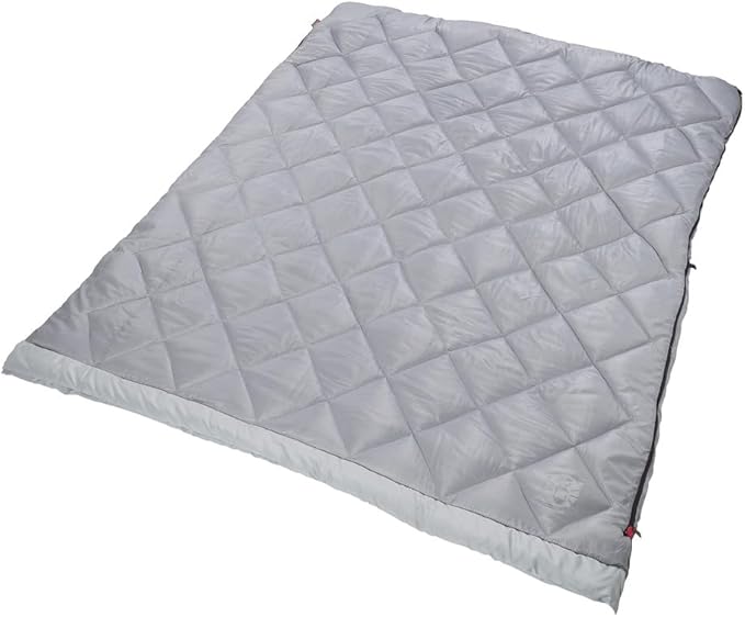 Coleman 45°F Double Sleeping Bag Queen Size XL Tandem Sleep Sack with Big &amp Tall Design Zips Apart into 2 Sleeping Bags Machine Washable