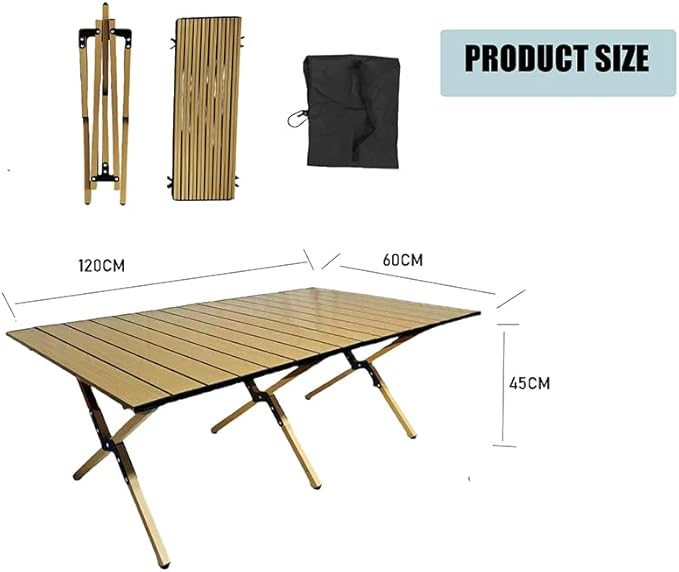 Portable Low Alluminum Roll Up Travel Folding Table for Beach Camping &amp Picnic – Compact Lightweight Multi-Purpose for Indoor &amp Outdoor Use