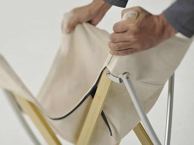 Snow Peak Take! Bamboo Chair LV-085 Designed in Japan Made of Canvas and Bamboo for Indoor Outdoor Use Lifetime Product Guarantee White