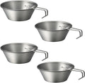NANGOGEAR NANGOGEARNANGOGEAR Camping Sierra Cup 310ml 4pcs Set Food Grade Stainless Steel Dishwasher Safe (21112)