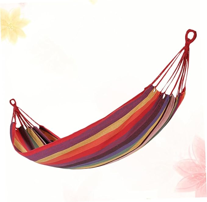 BESPORTBLE 280x100cm Portable Canvas Hammock for Outdoor Camping Travel Garden Use Comfortable Double-Single Design Tree Straps and Carry Bag