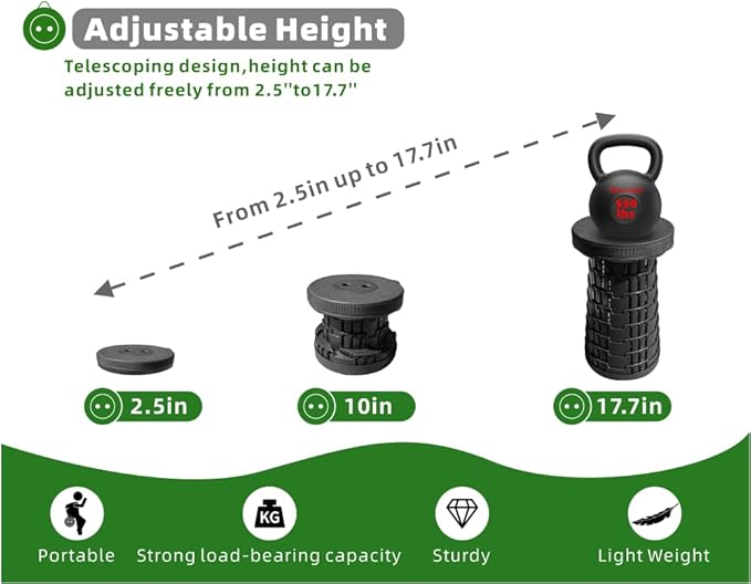 Collapsible Telescoping Stool 2-Pack – Camping Foldable Chair Portable Stool Load Capacity 550lbs Outdoor Chair Camping Hiking Fishing Queuing BBQ Garden Parties Rotatable Retractable