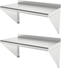 12''x24'' - 2PACKS Wall Mounted Stainless Steel Shelf NSF Commercial Metal Wall Mount Floating Shelving for Kitchen Restaurant Food TruckGarageHome&ampHotel
