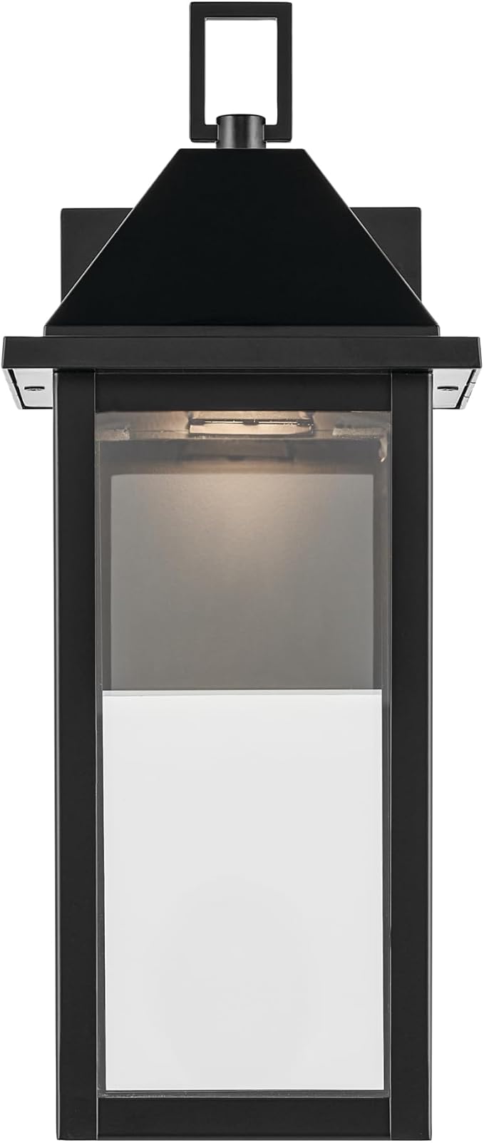 Kichler Prin 1-Light Outdoor DarkSky Wall Light Updated Traditional Light with Clear Glass in Black for Porch Patio or Garage (14 x 5.75) 59157BKDS