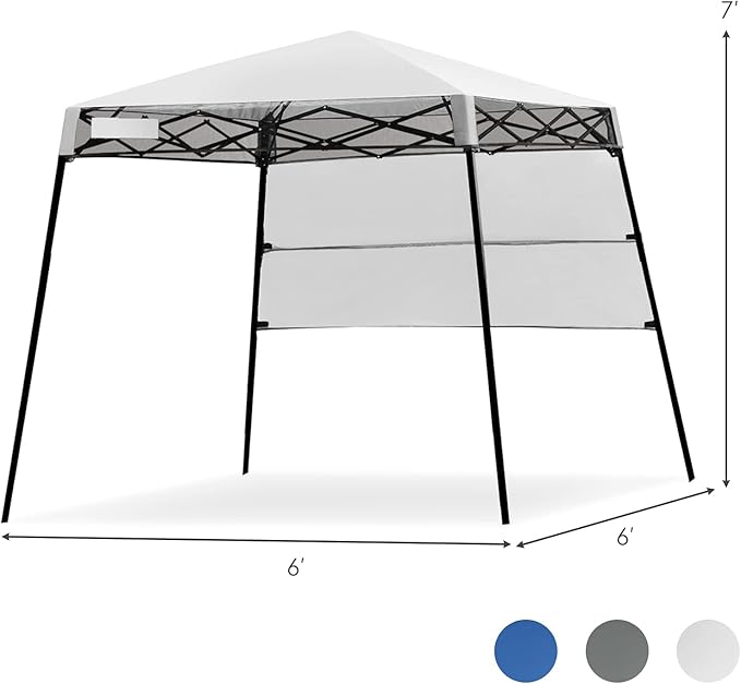 Fireflowery 7’ x 7’ Pop Up Canopy Tent Portable Shelter Canopy w/Backpack Outdoor Instant Canopy Tent Lightweight &amp Compact for Hiking Fishing Camping Picnic (7'x7' Base 6'x6' top)