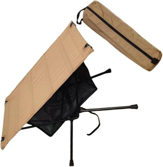 Portable Outdoor Side Table Folding Waterproofs Hiking Backpacking Fabric Metal Texture for Carrying Backpacking