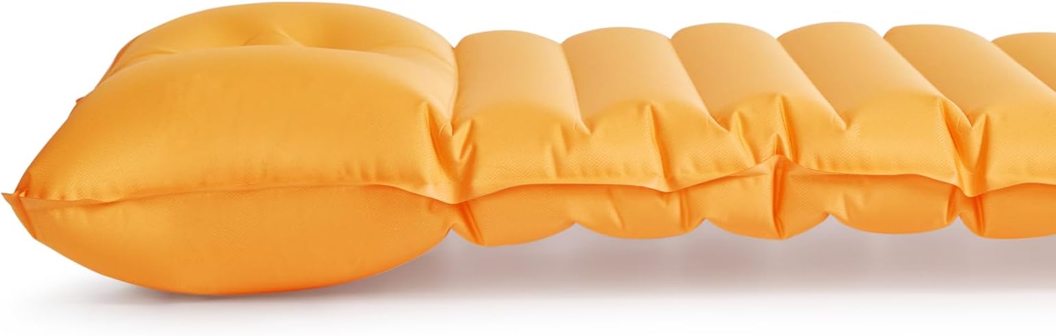 Nomic Lumin AIR Self Inflating Sleeping Pad Extra Thick 4 Insulated Camping Mat with Built-in Foam Pump 30s Inflate / 5s Deflate Integrated 6 Pillow 79 x 26 x 4 in Est. R-Value 4