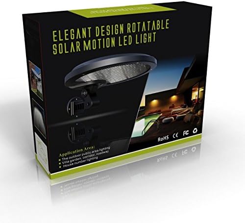 Britta Products Solar Mini Streetlight - 56 LED - 5 Watt Solar Powered Security Motion Sensor Light - Wall Garage Patio Gutter Fence Mount -Security Night Light (Natural White LED)