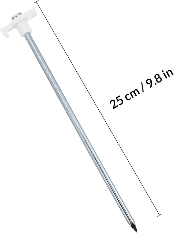 10pcs Lengthened Tent Stakes Ground Pegs White Heavy Duty Camping Tent Pegs for Outdoor Windproof Shelter Anchors