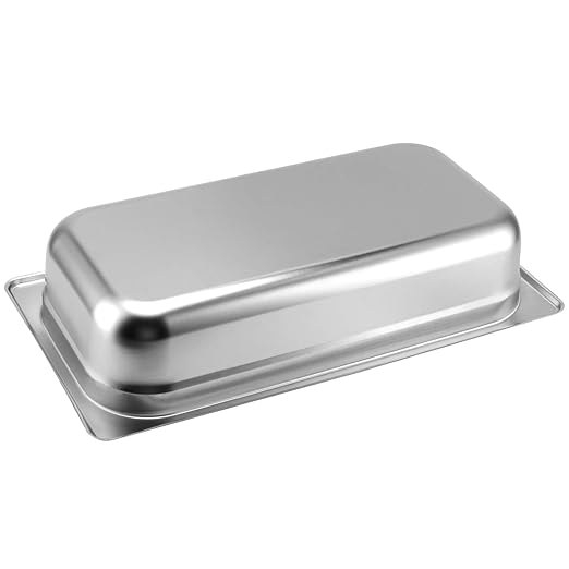 SOUJAP 8 Pack Steam Table Pan 1/3 Size x 2.5 Inch Deep Stainless Steel Anti-Jamming Food Cooking Pan Steam Table Pan Hotel Pan for Buffet Restaurants Catering Supplies