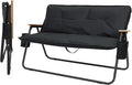 ptlsy 2 Person Camping Chair Oversized Loveseat Camping Chair with Seat Cushion Double Camping Chairs for Adults Heavy Duty Camping Couch Black Outdoor Folding Chair Portable Patio Lawn Chair