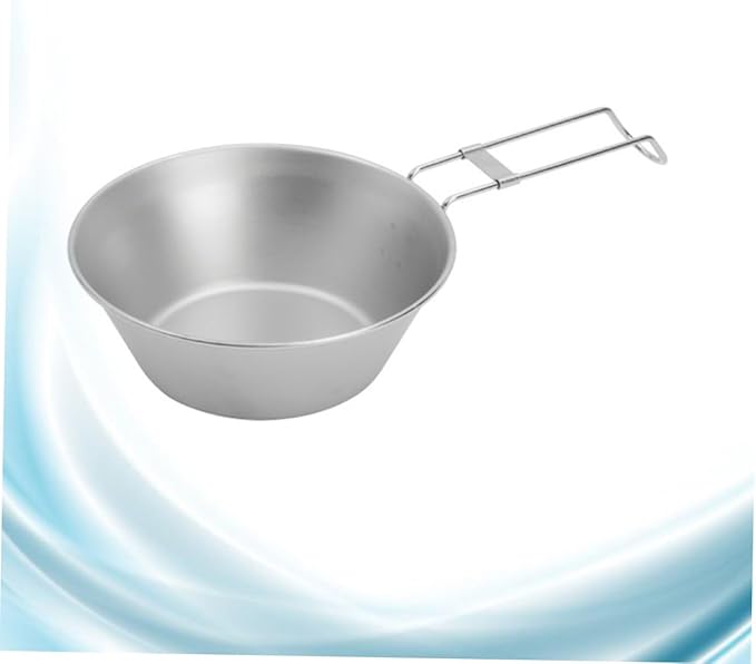TOYANDONA 3pcs Portable Foldable Stainless Steel Bowl Lightweight Outdoor Camping Dish Handle for Travel Food-grade Material Easy to Clean Compact Design for Hiking and Adventure