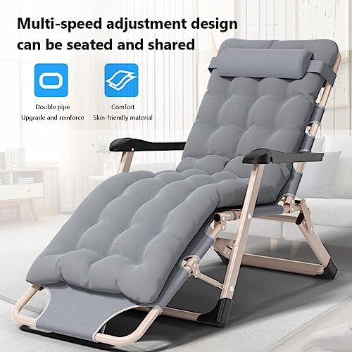 Lounge Outdoor Folding Sun Lounger Chairs with Adjustable Reclining Positions and Cushion Portable Patio Lounge Chair for Garden Beach Lawn Camping and Pool