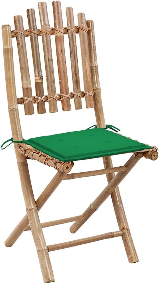 Patio Chairs Dining Chair Black Dining Chairs chairFolding Patio Chairs 2 pcs with Cushions BambooSuitable for Gardens courtyards