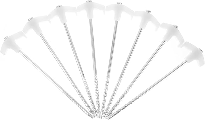 8Pcs Heavy Duty Tent Stakes Durable Ground Pegs for Camping Lightweight and Portable Tent Anchors for High Wind Conditions Suitable for Awning and Canopy Use