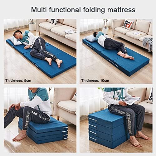 Folding Camping Cot for Adults Heavy Duty Outdoor Bed with Carry Bag Layer Travel Camp Cots Portable Cot Extra WideThick Four-Folding MattressGuest Mattress with Removable CoverSoft Singl