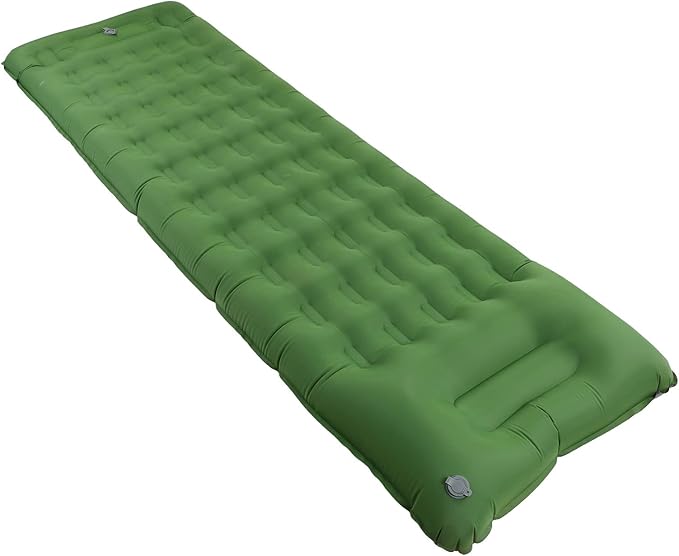 Sleeping PadCamping Sleeping PadDurable Air Bed Compact60s Seconds Fast Inflation Ergonomic Support Water Proof Nylon Camping Mattress for Backpacking Hiking Tent(Olive Green)